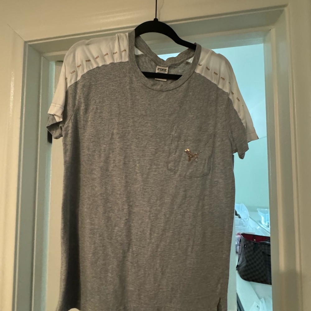 Bling PINK  Gray Pocket T-Shirt